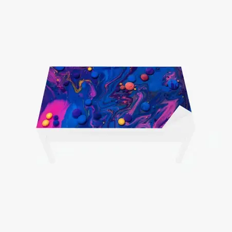 Chapa adhesiva para mesa y escritorio universo líquido en tonos neón – Pixers®