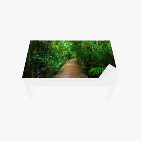 Chapa adhesiva para mesa y escritorio pasarela en manglar: paseo entre verdes – Pixers®