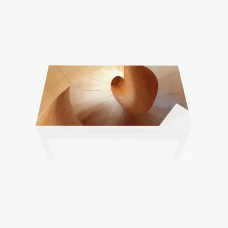 Chapa adhesiva para mesa y escritorio espiral arquitectónica de madera minimalista – Pixers®