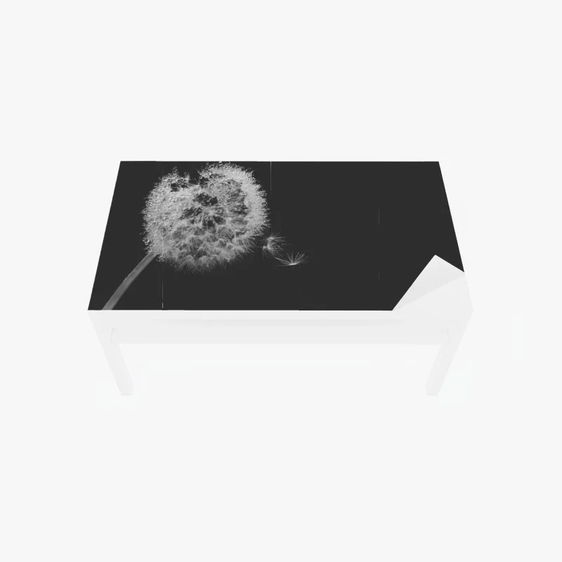 Chapa adhesiva para mesa y escritorio susurro de diente de león en blanco y negro