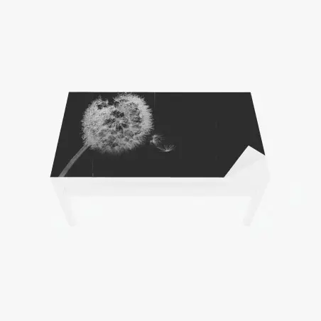 Chapa adhesiva para mesa y escritorio susurro de diente de león en blanco y negro – Pixers®
