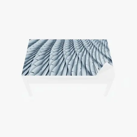 Chapa adhesiva para mesa y escritorio fachada ondulada minimalista de formas geométricas – Pixers®
