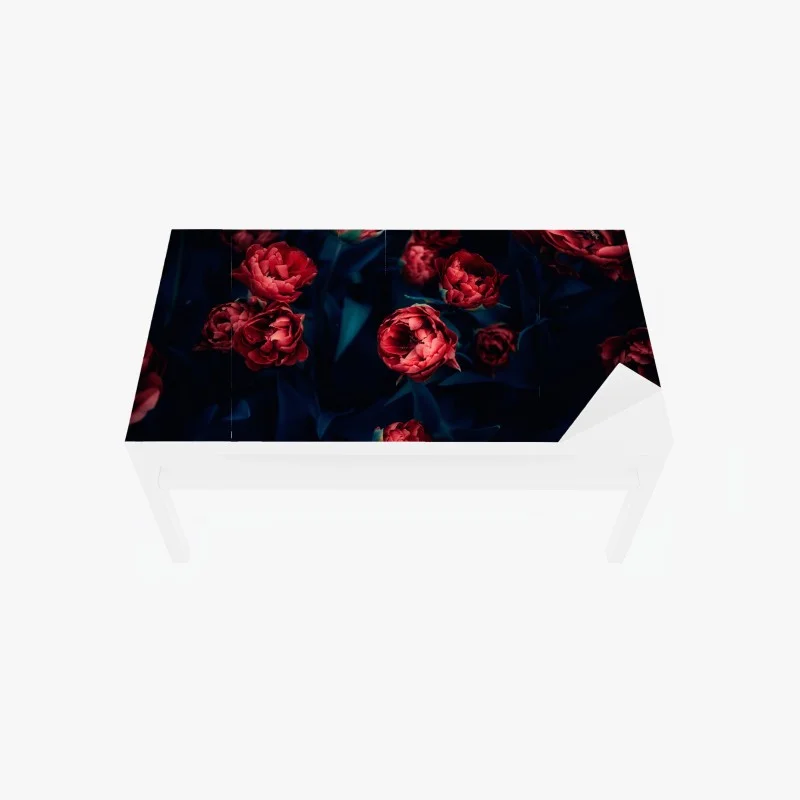 Chapa adhesiva para mesa y escritorio tulipanes rojos en contraste nocturno