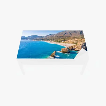 Chapa adhesiva para mesa y escritorio paisaje costero de aguas turquesa y acantilados – Pixers®