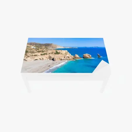Chapa adhesiva para mesa y escritorio acantilados dorados sobre aguas turquesas – Pixers®