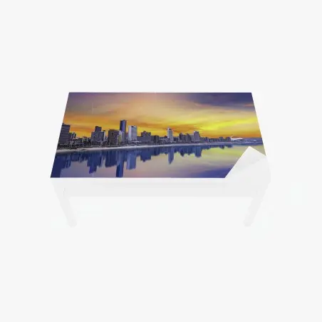Chapa adhesiva para mesa y escritorio crepúsculo en Durban: horizonte costero vibrante – Pixers®