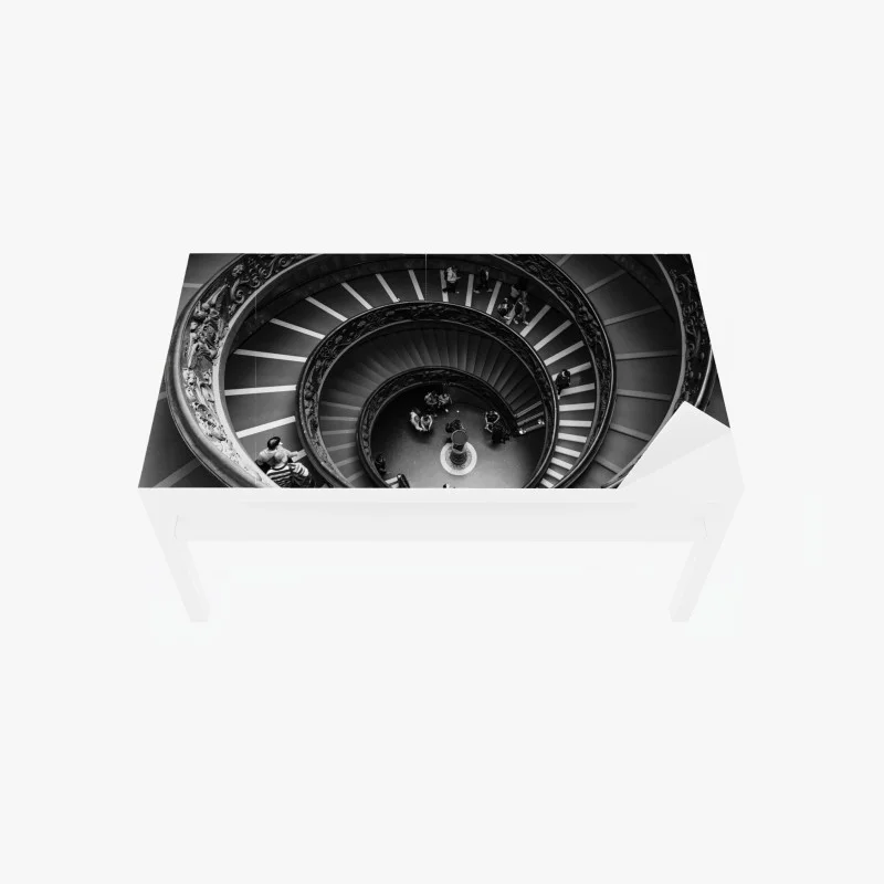 Chapa adhesiva para mesa y escritorio escalera de caracol barroca en perspectiva