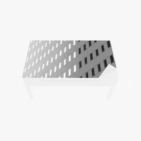 Chapa adhesiva para mesa y escritorio fachada geométrica en blanco y negro – Pixers®