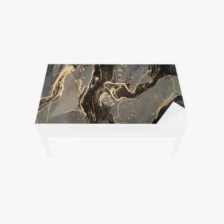 Chapa adhesiva para mesa y escritorio mármol abstracto en dorado y negro – Pixers®
