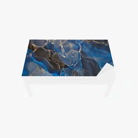 Chapa adhesiva para mesa y escritorio sueños marinos en tinta azul y dorada – Pixers®