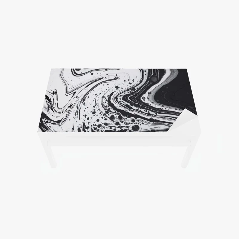 Chapa adhesiva para mesa y escritorio mármol fluido en blanco y negro