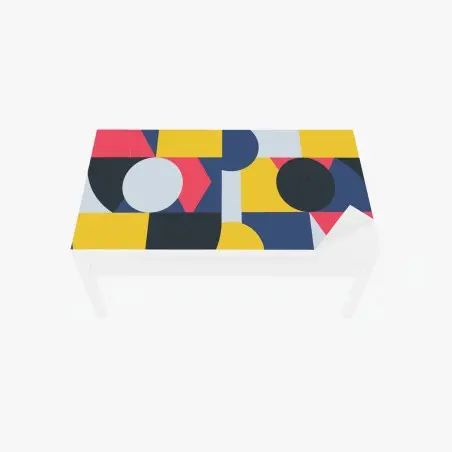 Chapa adhesiva para mesa y escritorio composición geométrica colorida y moderna – Pixers®