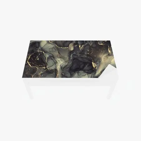Chapa adhesiva para mesa y escritorio arte abstracto líquido en tonos gris y dorado – Pixers®