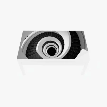 Chapa adhesiva para mesa y escritorio escalera en espiral vista desde arriba – Pixers®