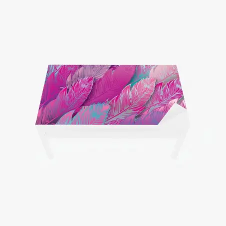 Chapa adhesiva para mesa y escritorio arte de plumas rosa iridiscente – Pixers®