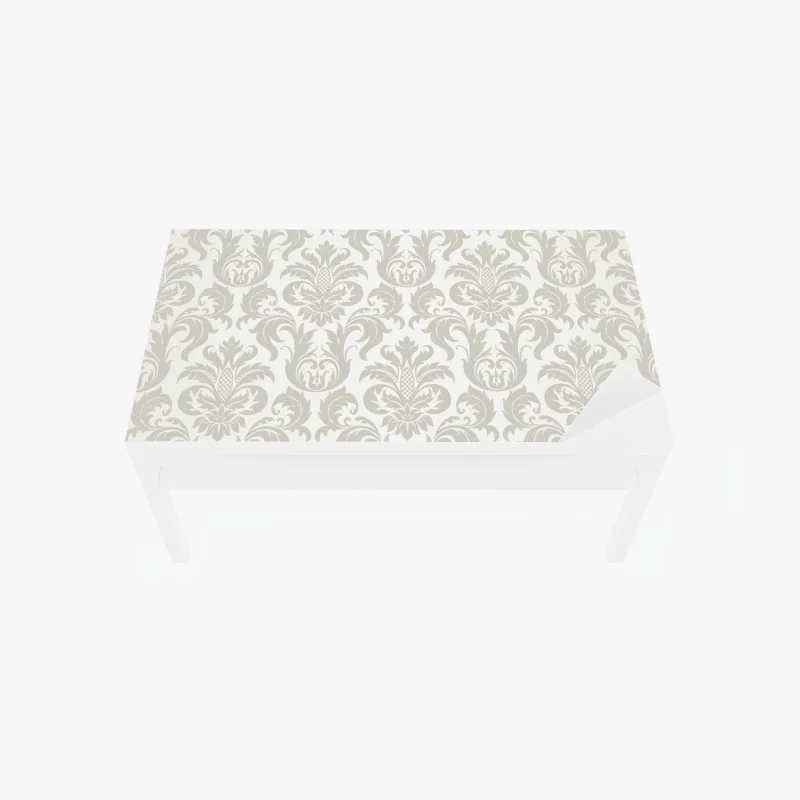 Chapa adhesiva para mesa y escritorio motivo damasco clásico en tonos neutros