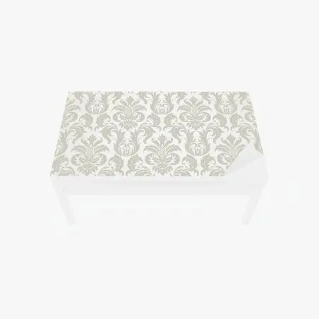 Chapa adhesiva para mesa y escritorio motivo damasco clásico en tonos neutros – Pixers®