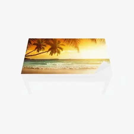 Chapa adhesiva para mesa y escritorio atardecer caribeño en la playa – Pixers®