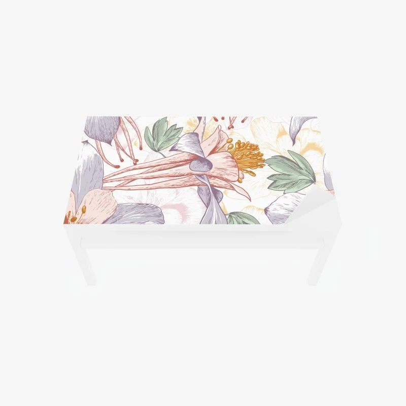 Chapa adhesiva para mesa y escritorio diseño floral vintage en tonos pastel
