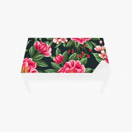 Chapa adhesiva para mesa y escritorio jardín de peonías en acuarela sobre fondo oscuro – Pixers®