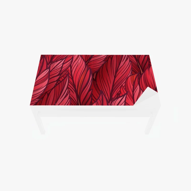 Chapa adhesiva para mesa y escritorio hojas rojas entrelazadas