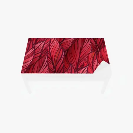 Chapa adhesiva para mesa y escritorio hojas rojas entrelazadas – Pixers®