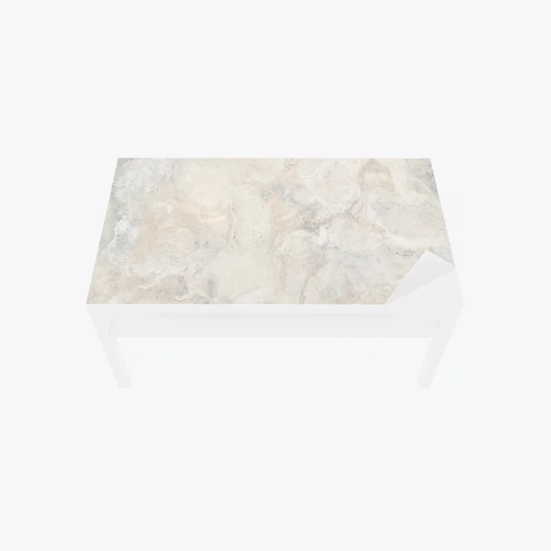 Chapa adhesiva para mesa y escritorio textura de mármol crema con vetas suaves