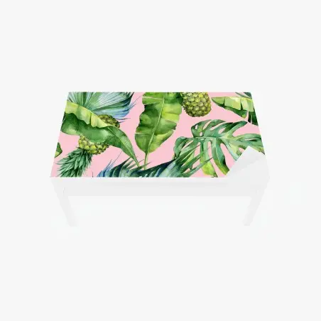 Chapa adhesiva para mesa y escritorio diseño tropical acuarelado de piñas y hojas verdes – Pixers®