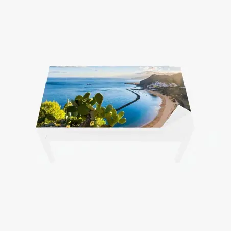 Chapa adhesiva para mesa y escritorio amanecer sobre la playa Las Teresitas, Santa Cruz de Tenerife – Pixers®