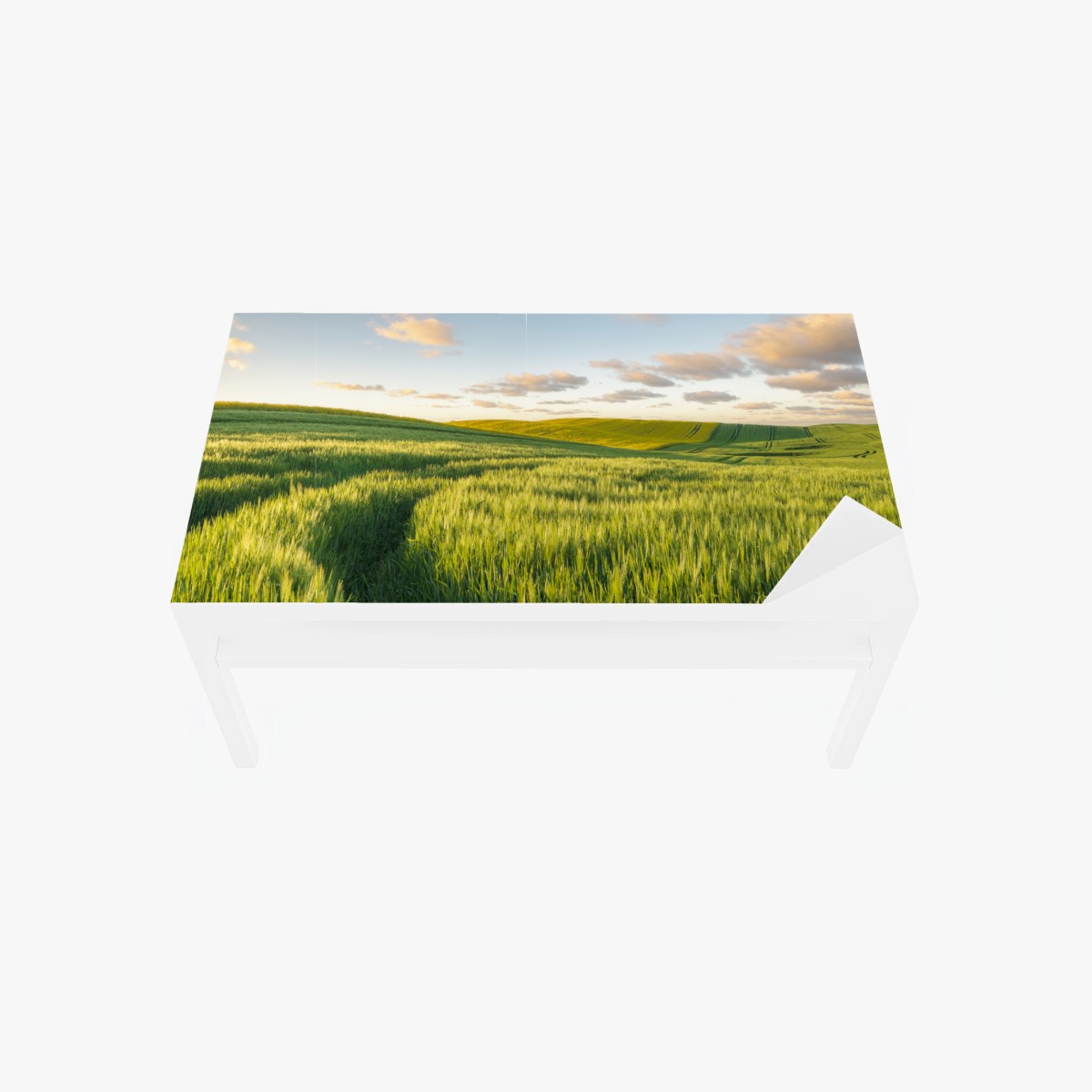 Chapa adhesiva para mesa y escritorio panorama de campo primaveral en colinas verdes – Pixers®