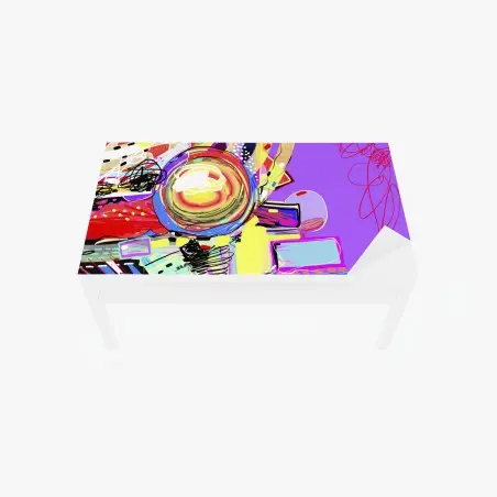 Chapa adhesiva para mesa y escritorio estallido abstracto en tonos vibrantes – Pixers®