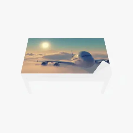 Chapa adhesiva para mesa y escritorio vuelo majestuoso sobre las nubes al amanecer – Pixers®