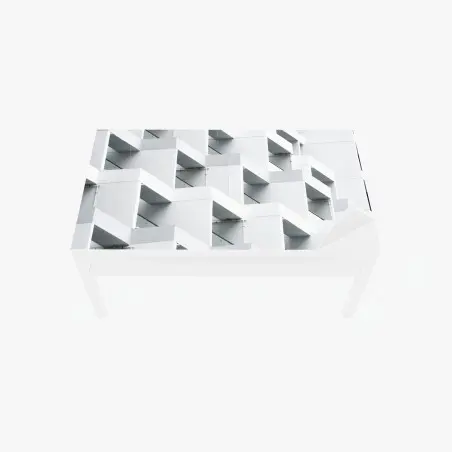 Chapa adhesiva para mesa y escritorio patrón arquitectónico blanco y minimalista – Pixers®