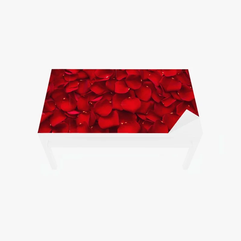 Chapa adhesiva para mesa y escritorio arte decorativo de pétalos de rosa rojos