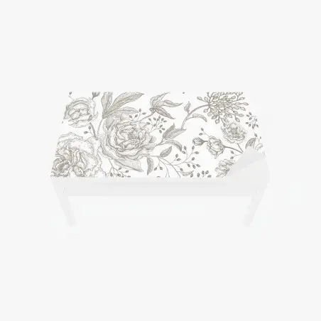 Chapa adhesiva para mesa y escritorio patrón floral botánico en tonos neutros – Pixers®