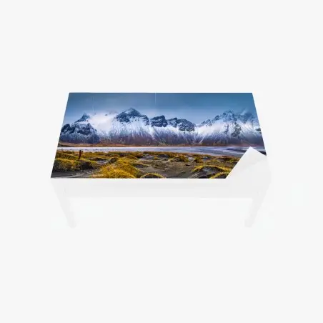 Chapa adhesiva para mesa y escritorio amanecer en Vestrahorn: belleza ártica panorámica – Pixers®