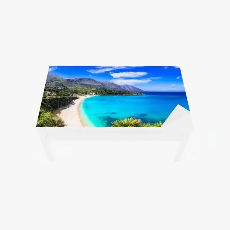 Chapa adhesiva para mesa y escritorio bahía turquesa y acantilados mediterráneos – Pixers®