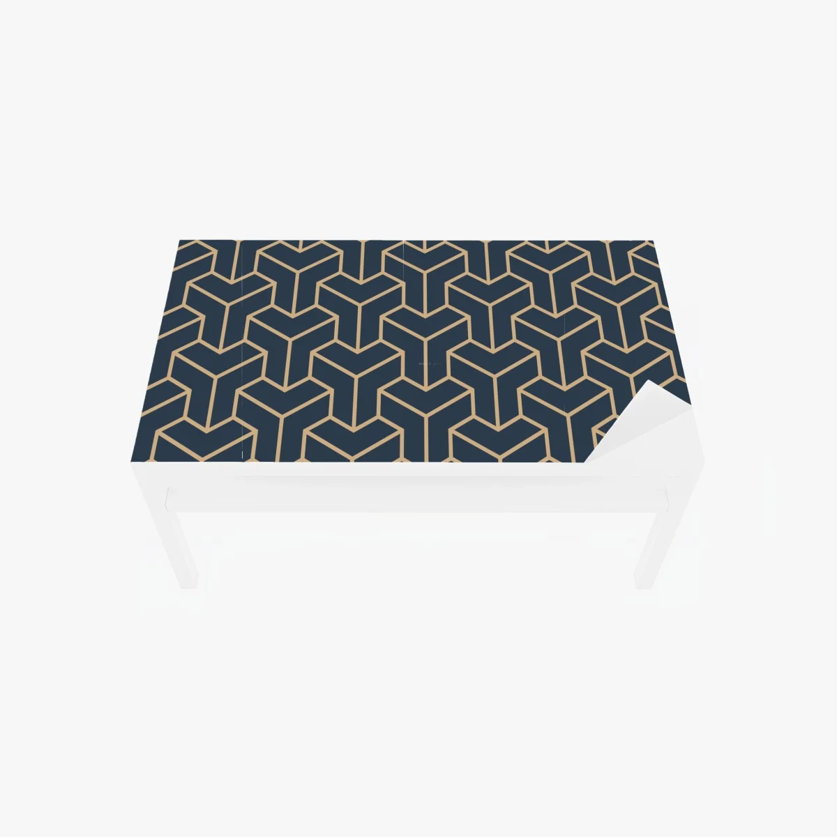 Chapa adhesiva para mesa y escritorio patrón geométrico isométrico en azul marino y beige – Pixers® Chapa adhesiva para mesa y escritorio patrón geométrico isométrico en azul marino y beige – Pixers®
