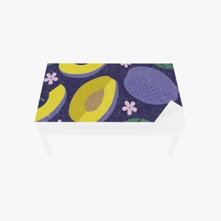 Chapa adhesiva para mesa y escritorio patrón vintage de ciruelas y flores – Pixers®