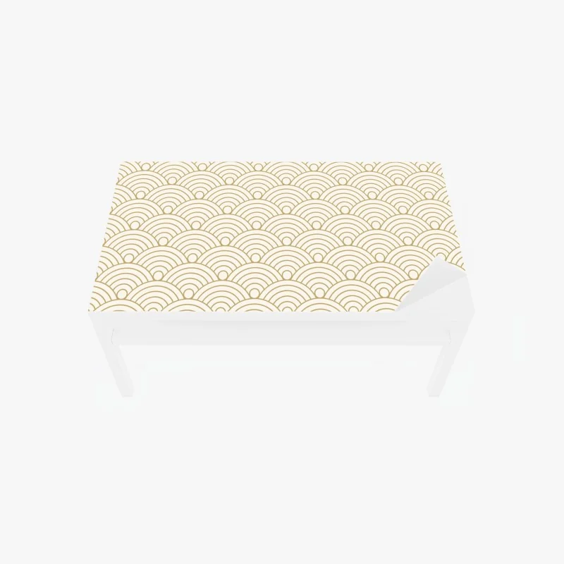 Chapa adhesiva para mesa y escritorio patrón semicircular dorado minimalista