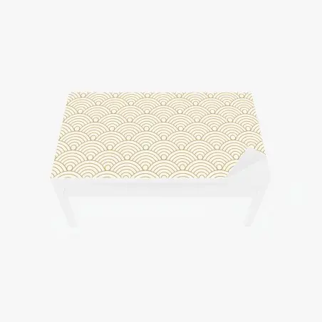 Chapa adhesiva para mesa y escritorio patrón semicircular dorado minimalista – Pixers®
