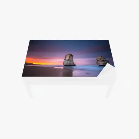 Chapa adhesiva para mesa y escritorio amanecer sobre pilares rocosos en la costa – Pixers®