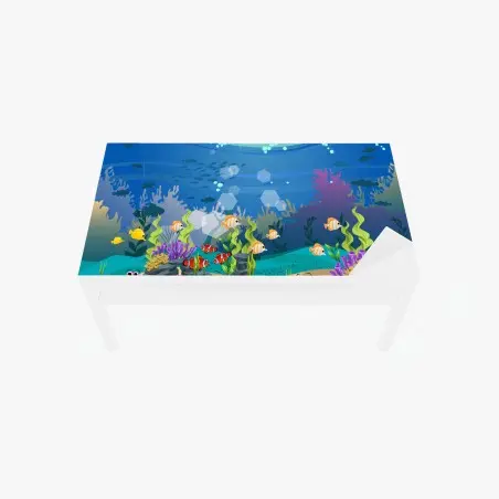 Chapa adhesiva para mesa y escritorio escena submarina de arrecife colorido – Pixers®