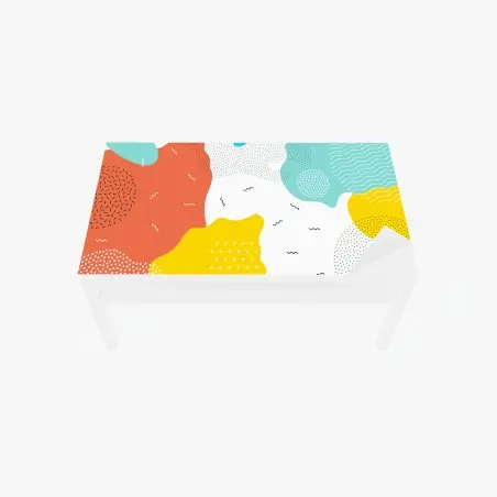 Chapa adhesiva para mesa y escritorio composición abstracta de formas orgánicas y colores vibrantes – Pixers®