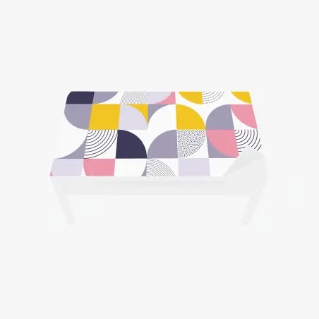 Chapa adhesiva para mesa y escritorio diseño geométrico en tonos pastel y formas curvas – Pixers®