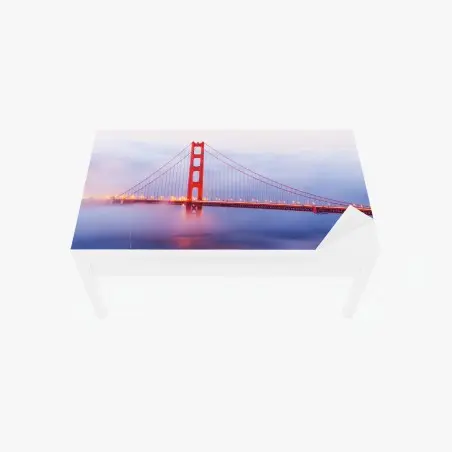 Chapa adhesiva para mesa y escritorio puente Golden Gate en la niebla – Pixers®