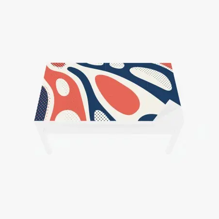 Chapa adhesiva para mesa y escritorio diseño orgánico en tonos coral y azul marino – Pixers®