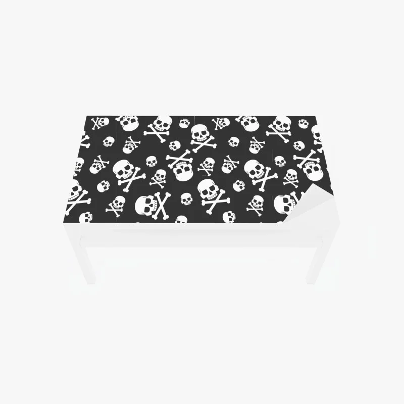 Chapa adhesiva para mesa y escritorio patrón de calaveras en blanco y negro