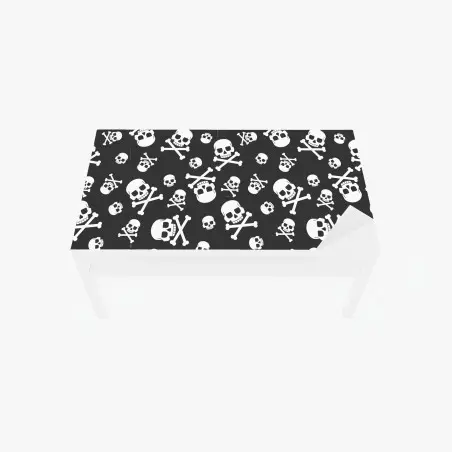 Chapa adhesiva para mesa y escritorio patrón de calaveras en blanco y negro – Pixers®