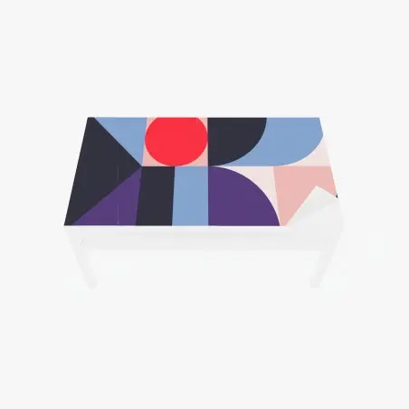 Chapa adhesiva para mesa y escritorio composición geométrica en tonos pastel y vivos – Pixers®